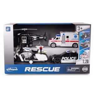 Zestaw policyjny z radiowozem i karetką 4el