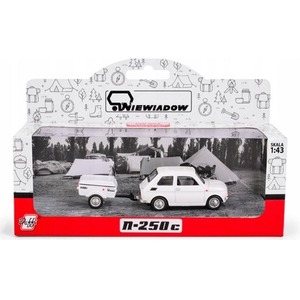 Zestaw Samochód Fiat 126p + przyczepa Niewiadów Krótka BIAŁY