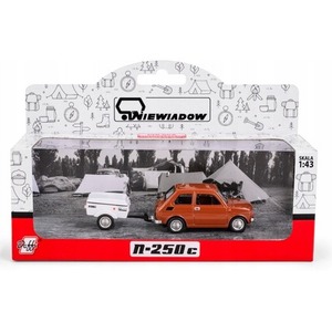 Zestaw Samochód Fiat 126p + przyczepa Niewiadów Krótka BRĄZOWY