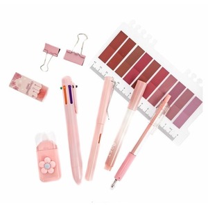 Zestaw szkolno biurowy pastel pink 9el