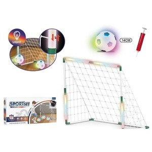 Zestaw z bramką LED + piłka 14cm LED + pompka