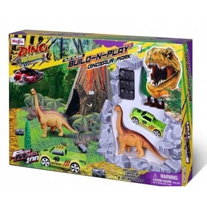 Zestaw z dinozaurem i pojazdem + makieta