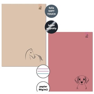 Zeszyt A4/32K 3-linie kolor 90g Koń Pies (6szt)