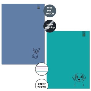 Zeszyt A4/32K 3-linie kolor 90g Psy (6szt)