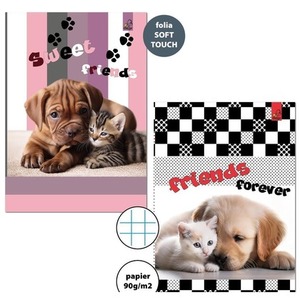 Zeszyt A4/32K kratka 90g Psy Koty (6szt)