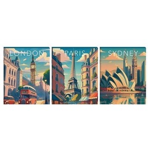 Zeszyt A4/96K kratka z marginesem Retro (5szt)