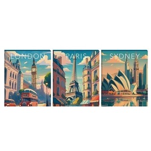 Zeszyt A4/96K linia z marginesem Retro City (5szt)