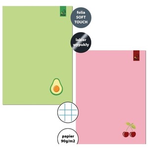 Zeszyt A5/32K kratka 90g Awokado Wiśnia (10szt)