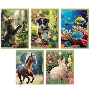 Zeszyt A5/32K linia z marginesem Animals (10szt)